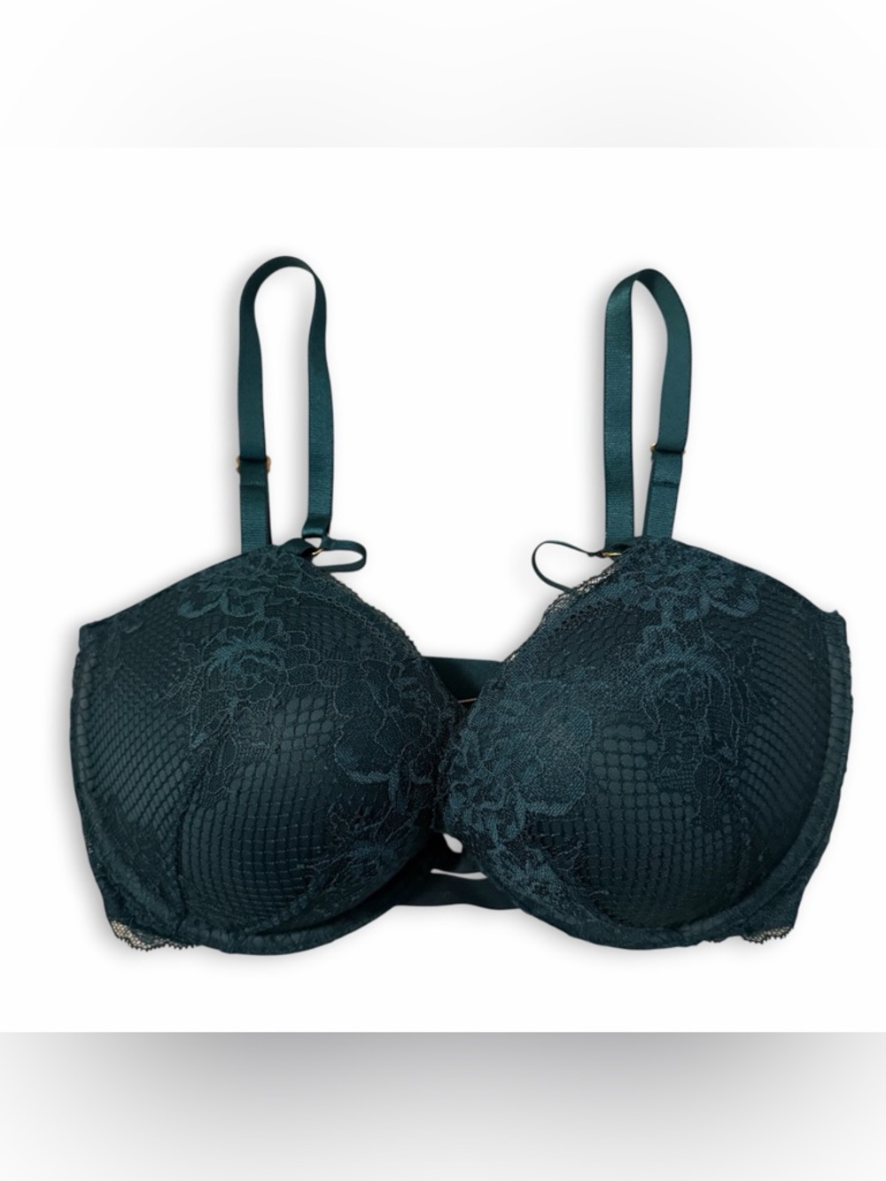 Victoria's Secret Very Sexy Starppy Push-up Bra Sz 32DDD Green Lace Like New